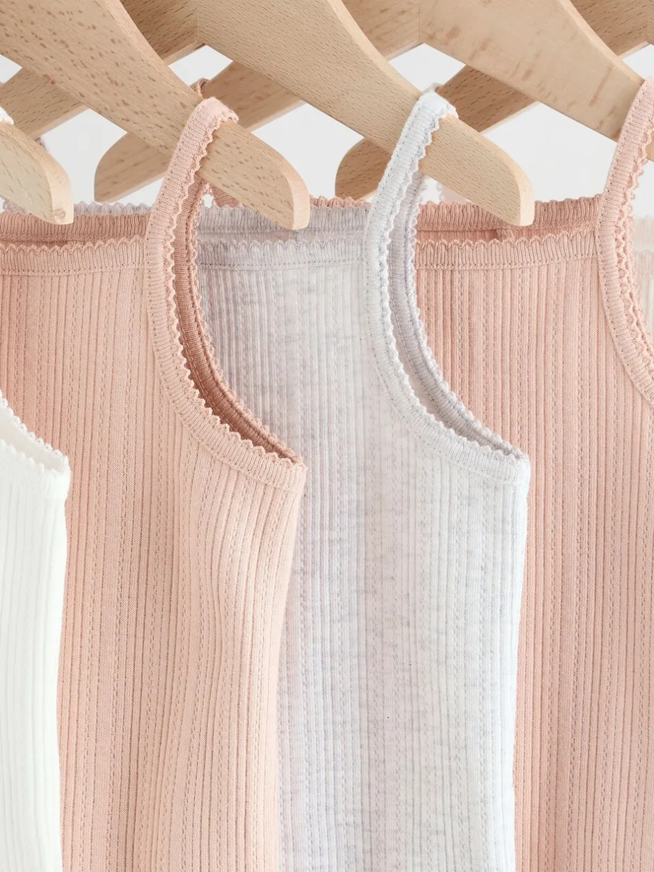 Rompertjes En Hemdjes|Next - 5 Pack Vest Pointelle Baby Bodysuits Roze