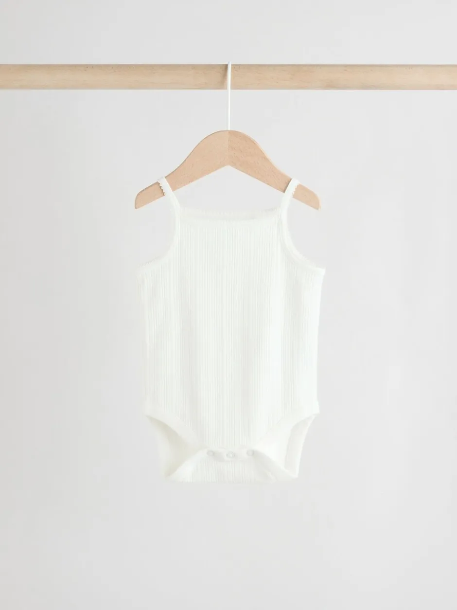 Rompertjes En Hemdjes|Next - 5 Pack Vest Pointelle Baby Bodysuits Roze