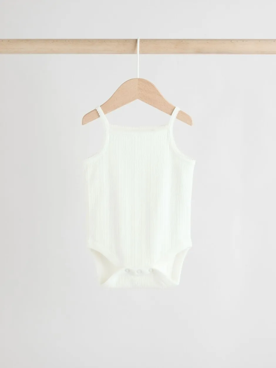 Rompertjes En Hemdjes|Next - 5 Pack Vest Pointelle Baby Bodysuits Roze
