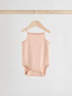 Rompertjes En Hemdjes|Next - 5 Pack Vest Pointelle Baby Bodysuits Roze