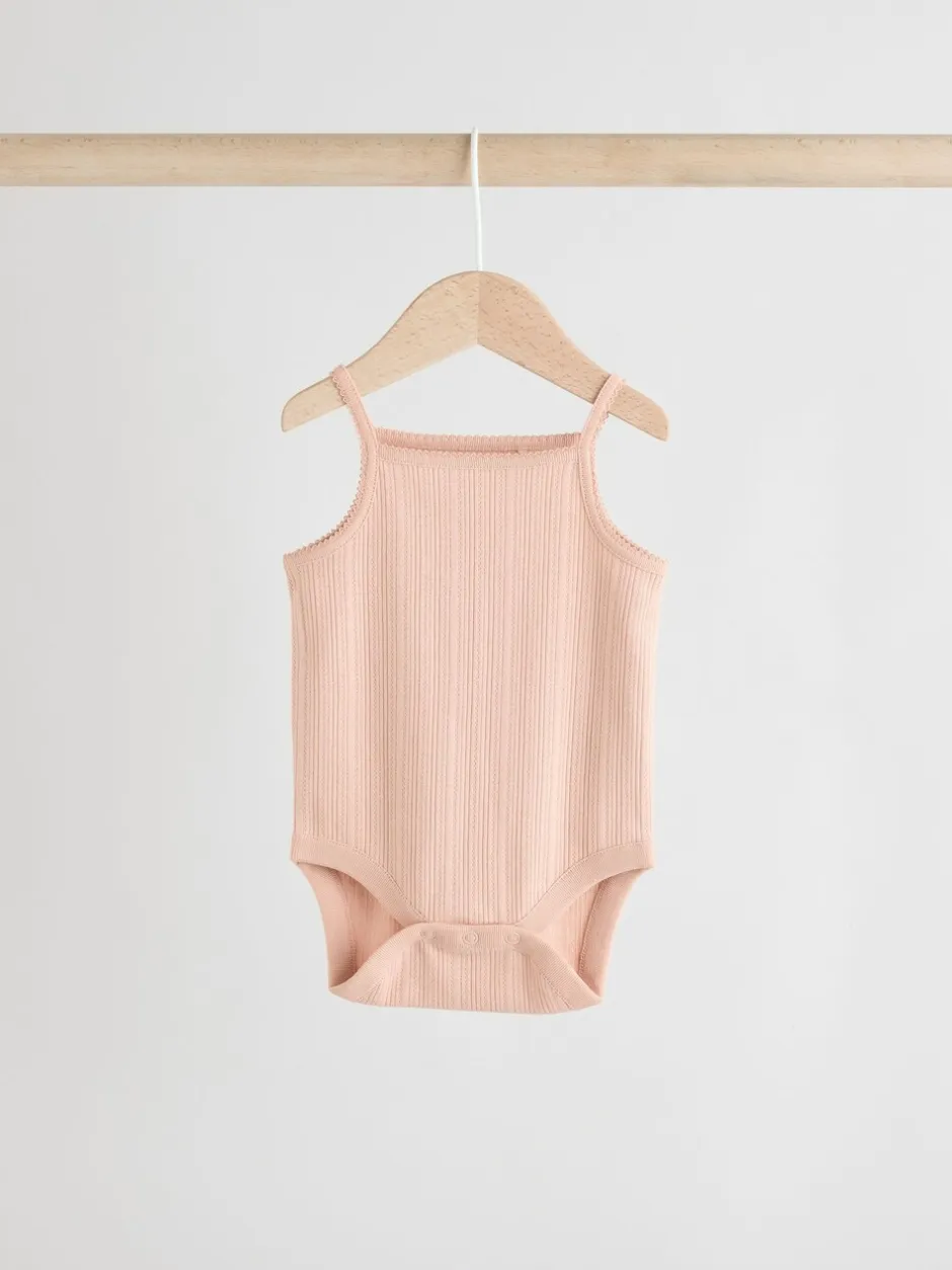 Rompertjes En Hemdjes|Next - 5 Pack Vest Pointelle Baby Bodysuits Roze