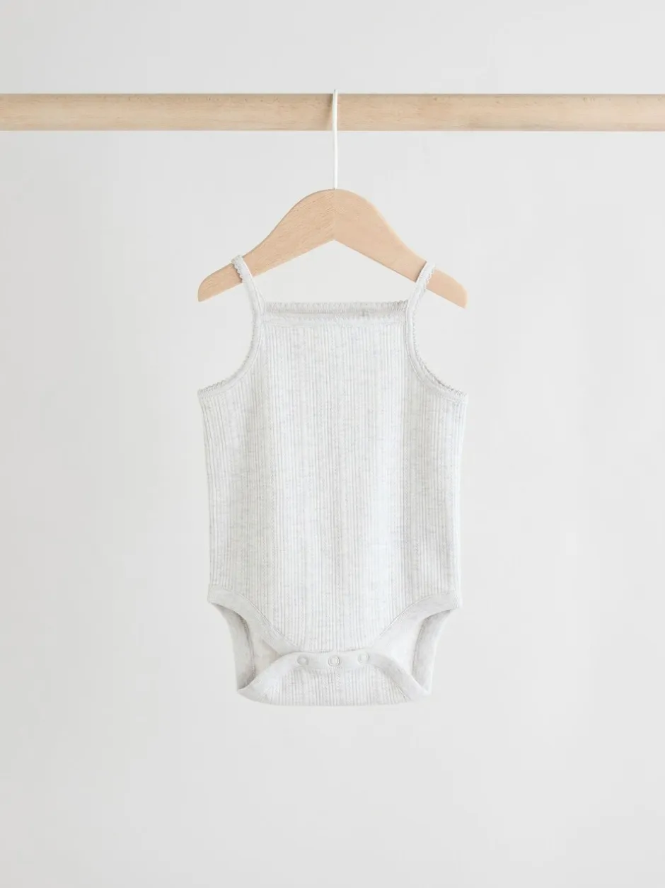 Rompertjes En Hemdjes|Next - 5 Pack Vest Pointelle Baby Bodysuits Roze