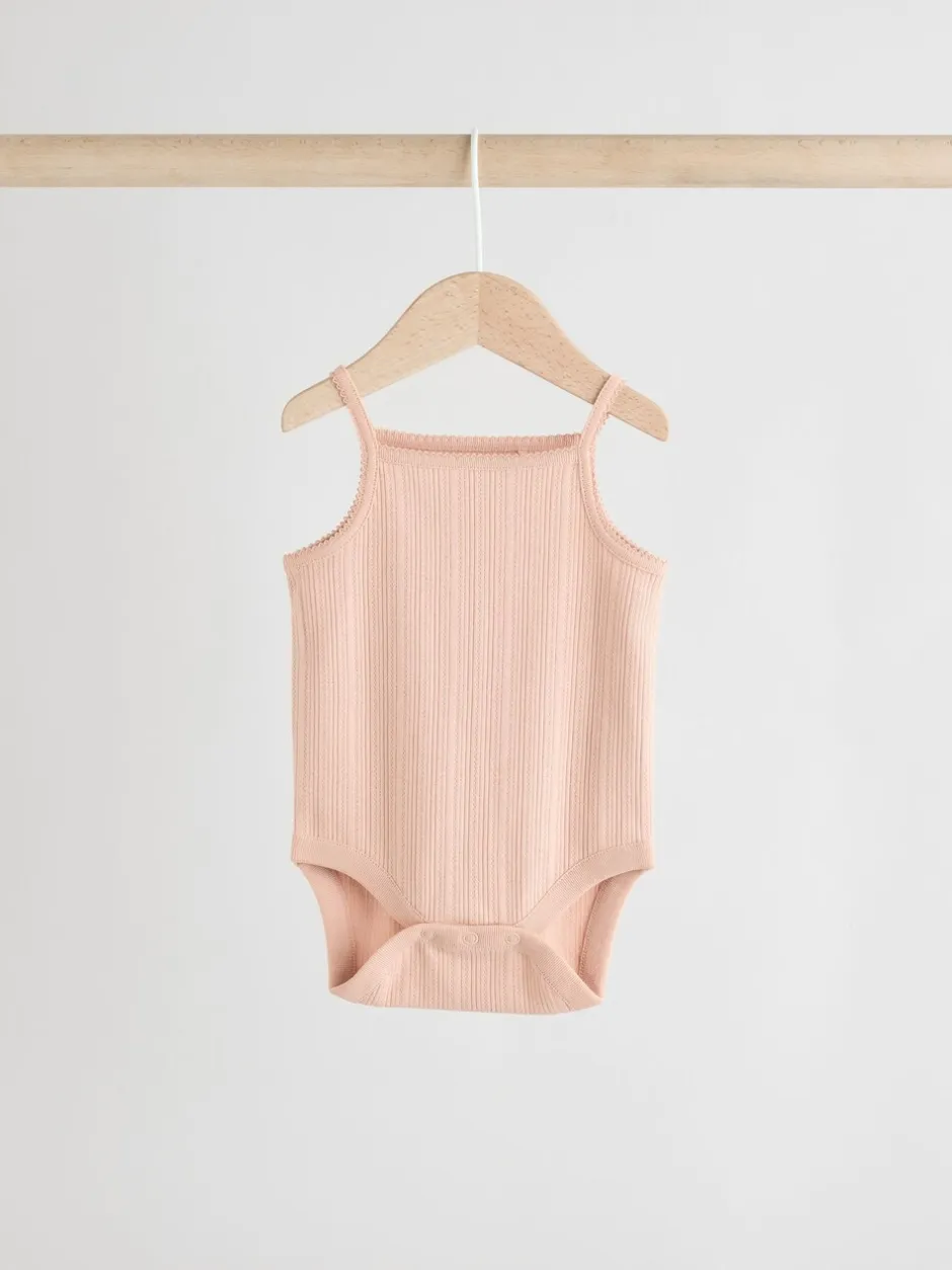 Rompertjes En Hemdjes|Next - 5 Pack Vest Pointelle Baby Bodysuits Roze