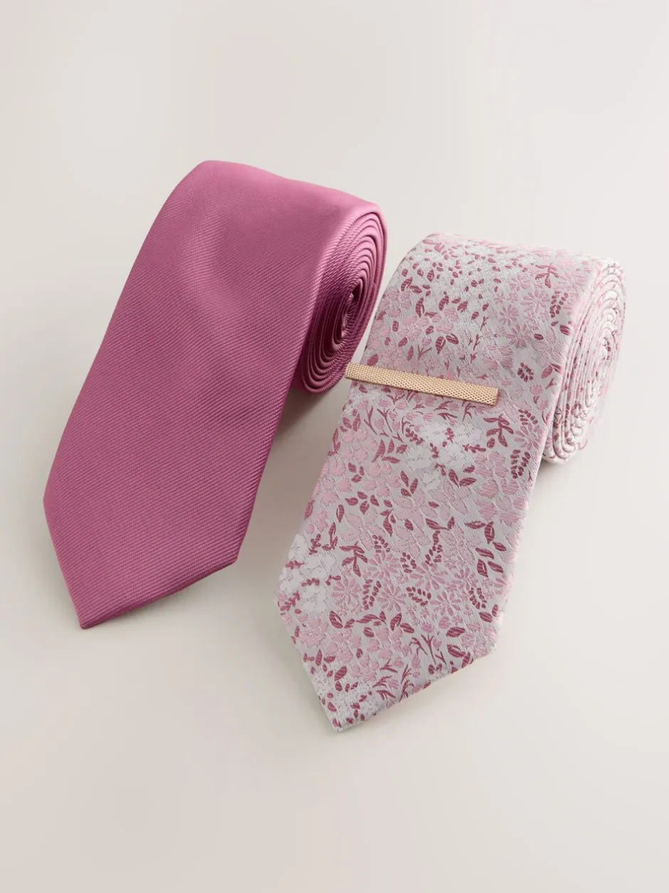 Stropdassen En Pochets*Next - 2 stropdassenpakket Roze