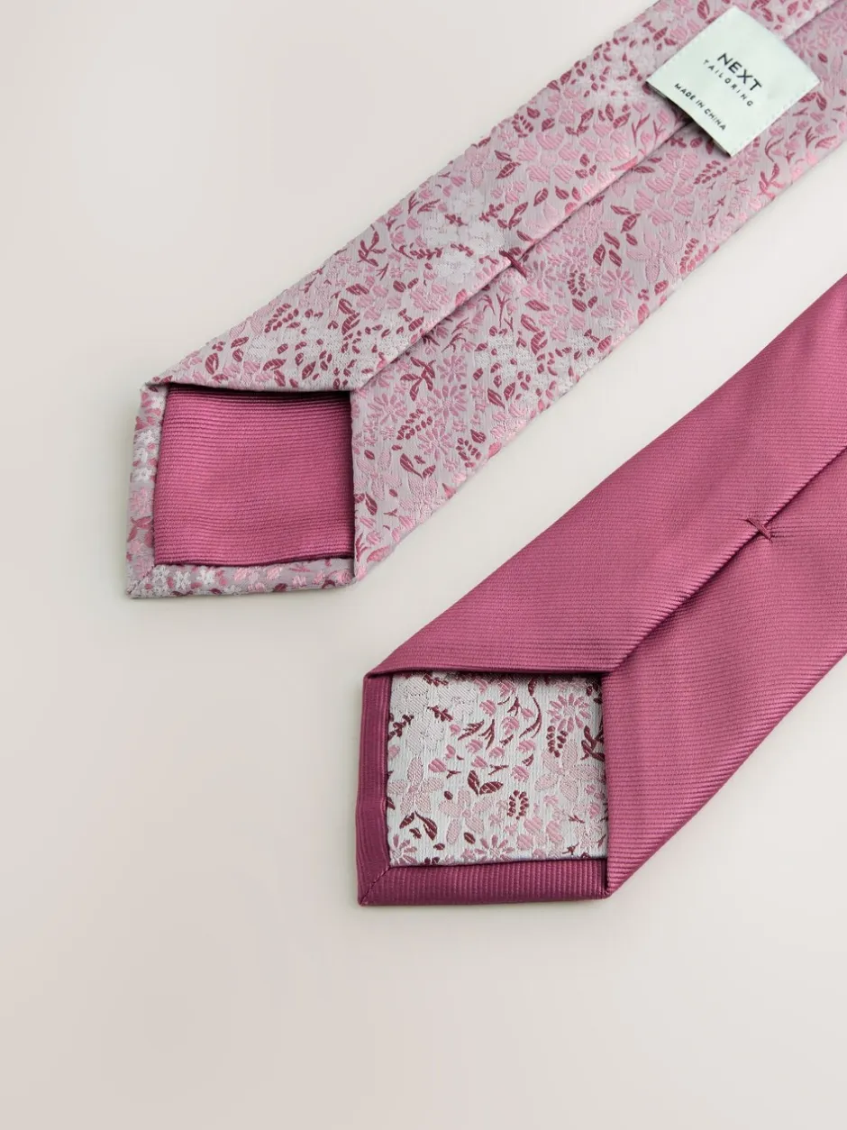 Stropdassen En Pochets*Next - 2 stropdassenpakket Roze