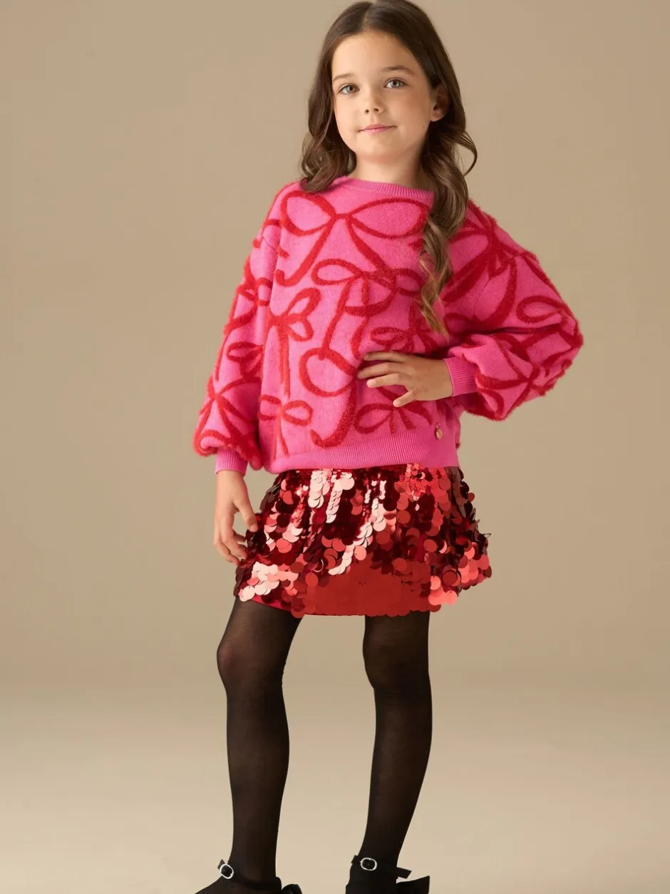 Gebreide Kleding*Angel & Rocket - Livia Bow Eyelash Jumper Roze
