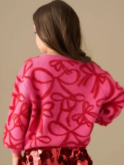 Gebreide Kleding*Angel & Rocket - Livia Bow Eyelash Jumper Roze