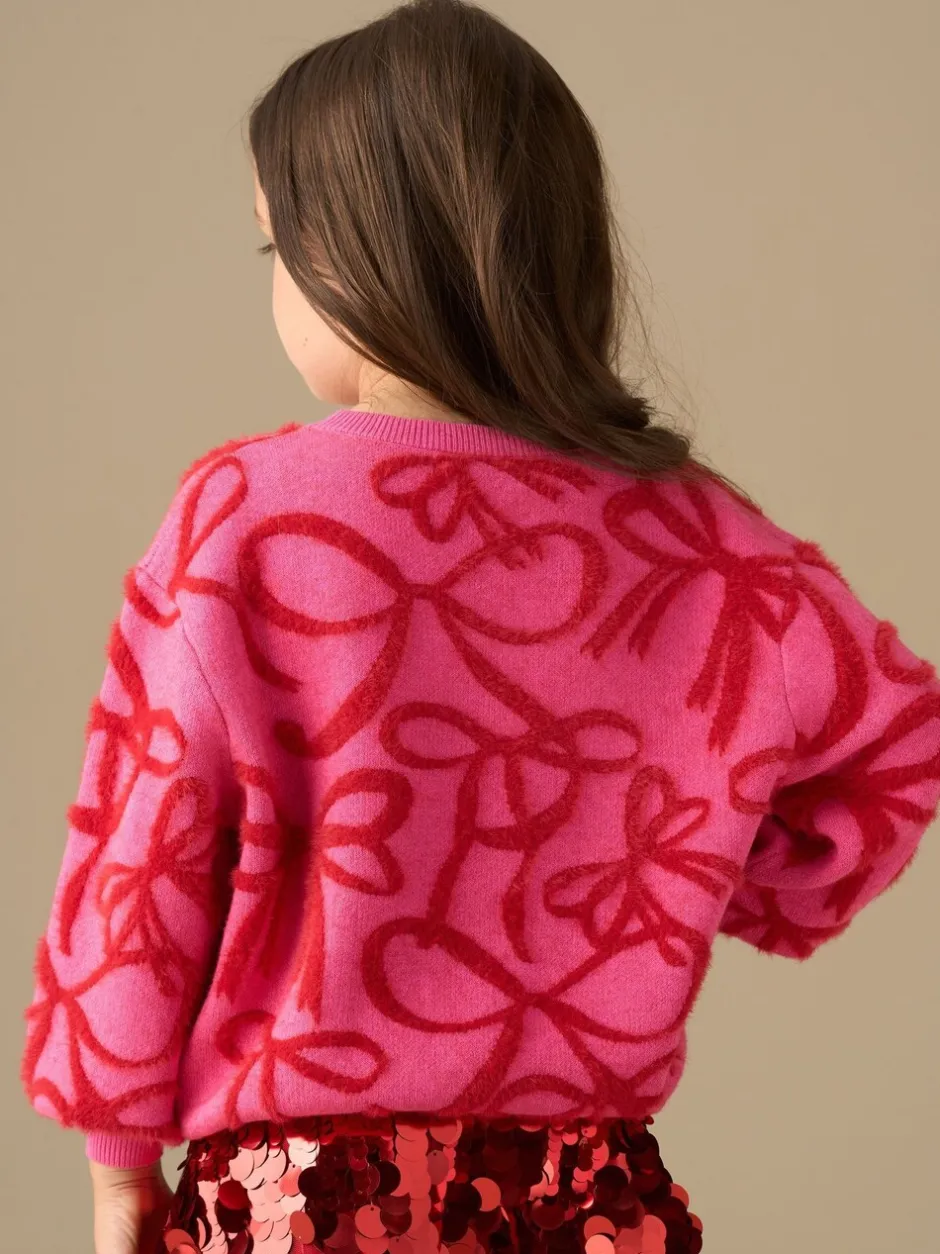Gebreide Kleding*Angel & Rocket - Livia Bow Eyelash Jumper Roze