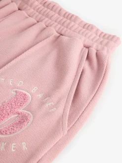 Pyjama's|Loungewear|B by Ted Baker - pyjama's van geborstelde katoenblend met wafelstof Roze