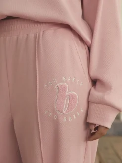 Pyjama's|Loungewear|B by Ted Baker - pyjama's van geborstelde katoenblend met wafelstof Roze