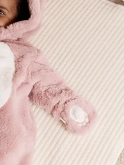 Jassen En Jacks|Next Roze - Baby pakje met konijntjes van imitatiebont (0mnd -2jr)