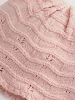 Mutsjes En Antikrabwantjes|Mutsen, Handschoenen En Sjaals|Next - Baby Pointelle Pilotenmuts met Dubbele Pompon (0mnd-2jr) Roze