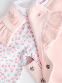 Rompertjes En Tuinbroeken|Tuinbroeken*Next Roze - Babyset van tuinbroek en rompertje met lange mouwen (0 mnd - 2 jr)