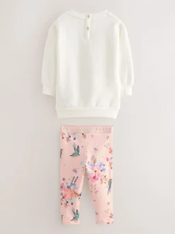 Sweaters En Hoody´S|Baker by Ted Baker - 2 -delige lange sweatset met strik en bloemenleggings Roze