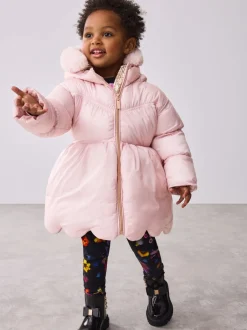 Jassen, Jacks En Kinderwagenpakjes|Schoolkleding*Baker by Ted Baker - Regenbestendige gewatteerde jas met geschulpte rand en afneembare tas Roze