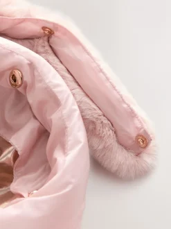 Jassen, Jacks En Kinderwagenpakjes|Schoolkleding*Baker by Ted Baker - Regenbestendige gewatteerde jas met geschulpte rand en afneembare tas Roze
