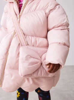 Jassen, Jacks En Kinderwagenpakjes|Schoolkleding*Baker by Ted Baker - Regenbestendige gewatteerde jas met geschulpte rand en afneembare tas Roze