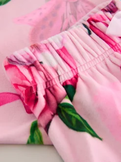 Nachtkleding En Pyjama's|Pyjama's|Baker by Ted Baker - Floral Fleece Pyjamas Set 2 Piece Roze