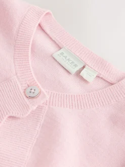 Gebreide Kleding*Baker by Ted Baker - Bow Sleeve Scallop Edge Cardigan Roze