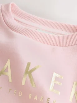 Sweaters En Hoody´S|Baker by Ted Baker - Blue 2 Piece Side Bow Detail Sweat & Joggers Set Roze