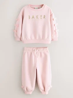 Sweaters En Hoody´S|Baker by Ted Baker - Blue 2 Piece Side Bow Detail Sweat & Joggers Set Roze