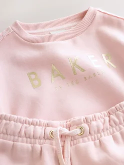 Sweaters En Hoody´S|Baker by Ted Baker - Blue 2 Piece Side Bow Detail Sweat & Joggers Set Roze