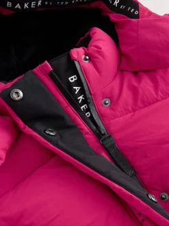 Schoolkleding|Jassen En Jacks*Baker by Ted Baker - meisjes regenbestendige gewatteerde lange jas Roze
