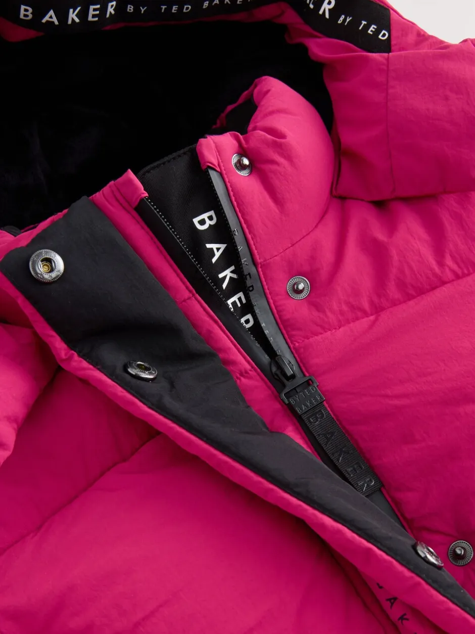 Schoolkleding|Jassen En Jacks*Baker by Ted Baker - meisjes regenbestendige gewatteerde lange jas Roze