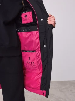 Schoolkleding|Jassen En Jacks*Baker by Ted Baker - meisjes regenbestendige gewatteerde lange jas Roze