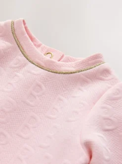 Jurken*Baker by Ted Baker - Jacquard jurk met reliëf en mesh zoom Roze