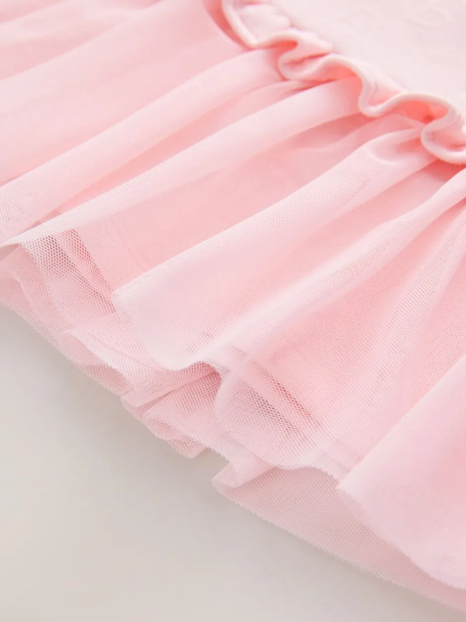 Jurken*Baker by Ted Baker - Jacquard jurk met reliëf en mesh zoom Roze