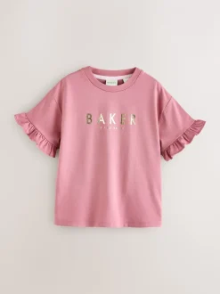 T-Shirts*Baker by Ted Baker Roze - 3 Pack Boxy Fit Frill Graphic Printed T-Shirts