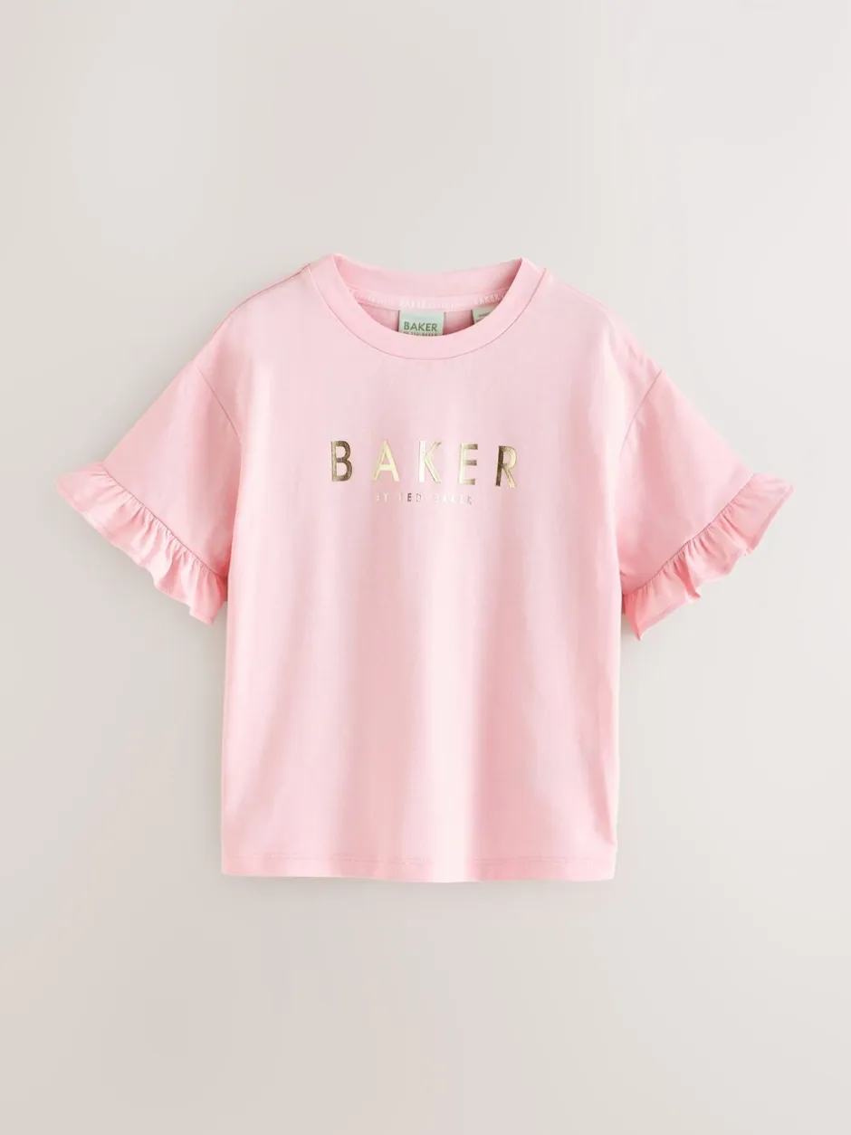 T-Shirts*Baker by Ted Baker Roze - 3 Pack Boxy Fit Frill Graphic Printed T-Shirts