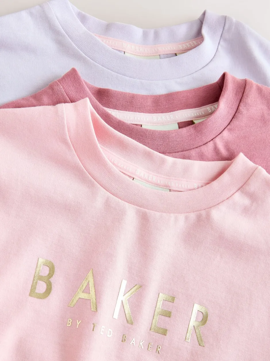 T-Shirts*Baker by Ted Baker Roze - 3 Pack Boxy Fit Frill Graphic Printed T-Shirts