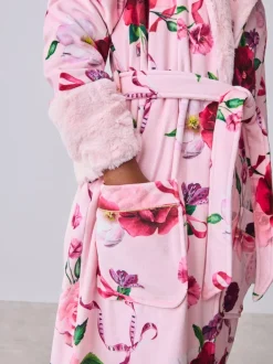 Kamerjassen*Baker by Ted Baker - All Over Floral Print Robe Roze