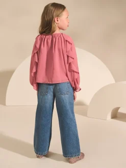 Overhemden En Blouses|Next Roze - Blouse met lange mouwen en ruches (3-16jr)