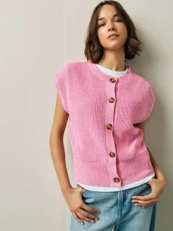 Mutsen, Handschoenen En Sjaals|Next - Button Through Knitted Tank Roze