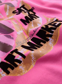 Hoody's En Sweatshirts|Next - Cotton Rich Fruit Art Graphic Longsleeve Crewneck Sweatshirt Roze