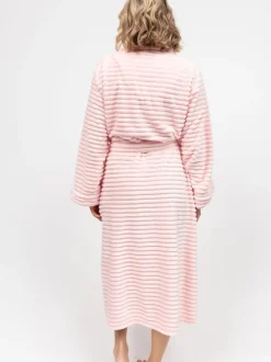 Badjassen*Cyberjammies - Striped Sealskin Fleecy Dressing Gown Roze