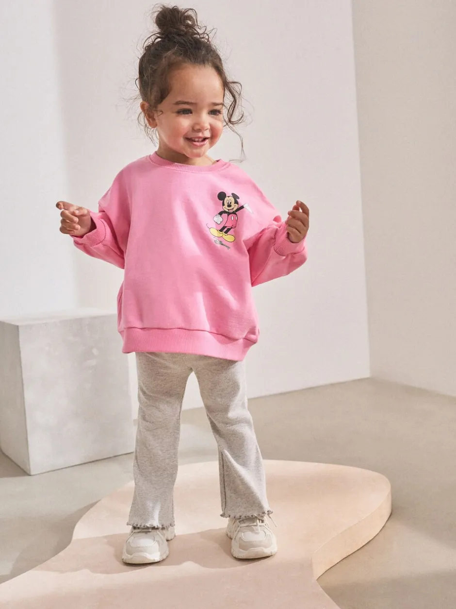 Sets En Combisets|Truien En Breisels|Next Roze - Disney Mickey Mouse and Friends set met lange mouwen top en uitlopende rok (3mnd-7jr)
