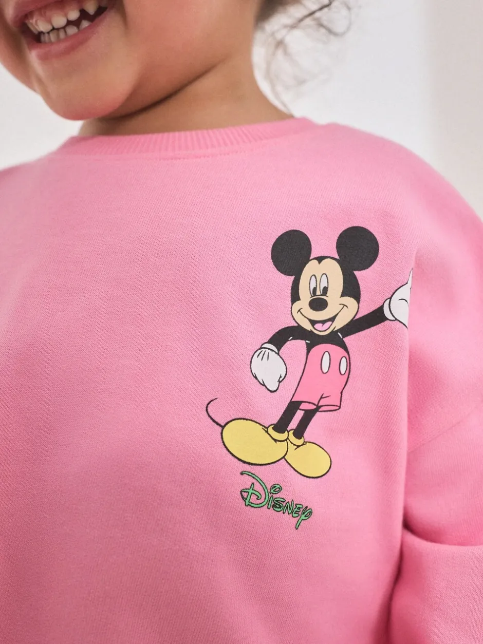 Sets En Combisets|Truien En Breisels|Next Roze - Disney Mickey Mouse and Friends set met lange mouwen top en uitlopende rok (3mnd-7jr)