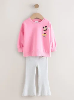 Sets En Combisets|Truien En Breisels|Next Roze - Disney Mickey Mouse and Friends set met lange mouwen top en uitlopende rok (3mnd-7jr)