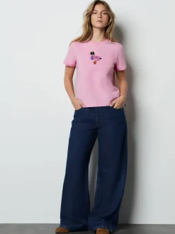 Tops En T-Shirts*Next Roze - Embellished Duck Short Sleeve Crew Neck Top