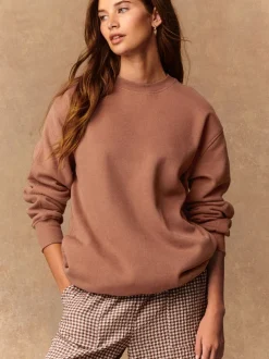 Loungewear|Hoody's En Sweatshirts*Next Roze - Essentials sweatshirt met relaxte pasvorm, lange snit en zakken