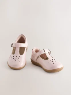 Eerste Schoentjes|Next - First Walker schoenen met klittenband en T-bandje Roze