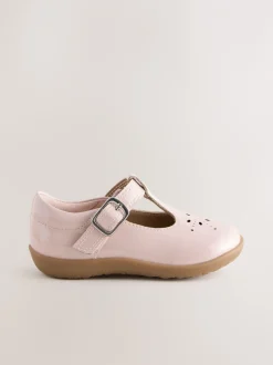 Eerste Schoentjes|Next - First Walker schoenen met klittenband en T-bandje Roze