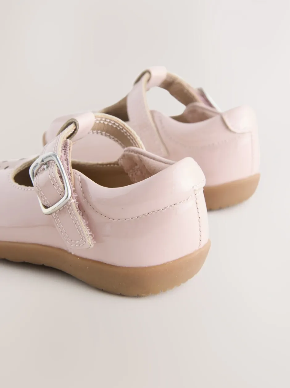 Eerste Schoentjes|Next - First Walker schoenen met klittenband en T-bandje Roze