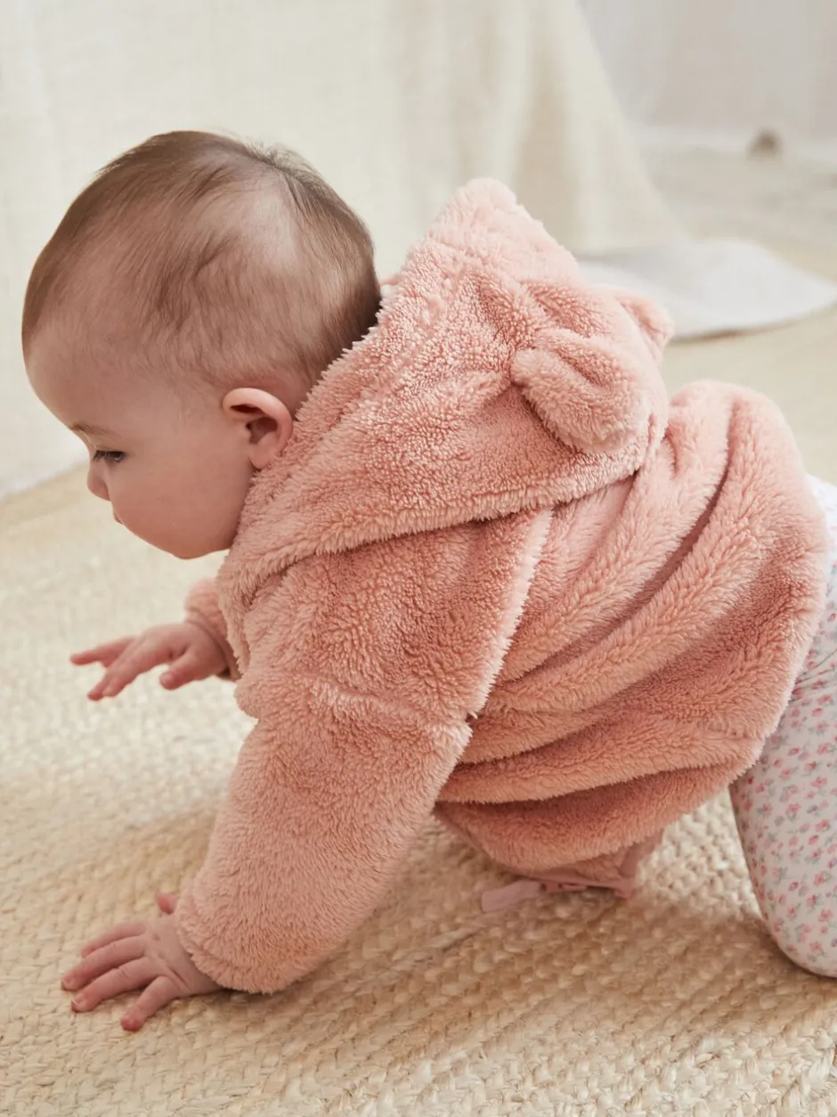 Jassen, Jacks En Kinderwagenpakjes|Jassen En Jacks|Next - Fleece babyjack met capuchon (0mnd-2jr) Roze