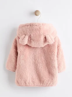 Jassen, Jacks En Kinderwagenpakjes|Jassen En Jacks|Next - Fleece babyjack met capuchon (0mnd-2jr) Roze