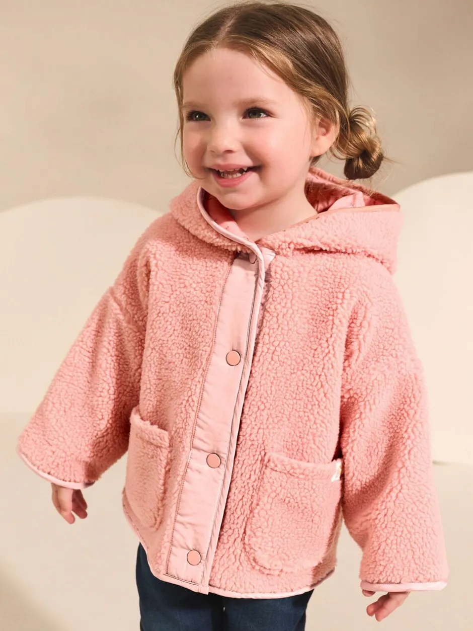Jassen En Jacks|Next - Fleece met drukknoopsluiting (3mnd-7jr) Roze